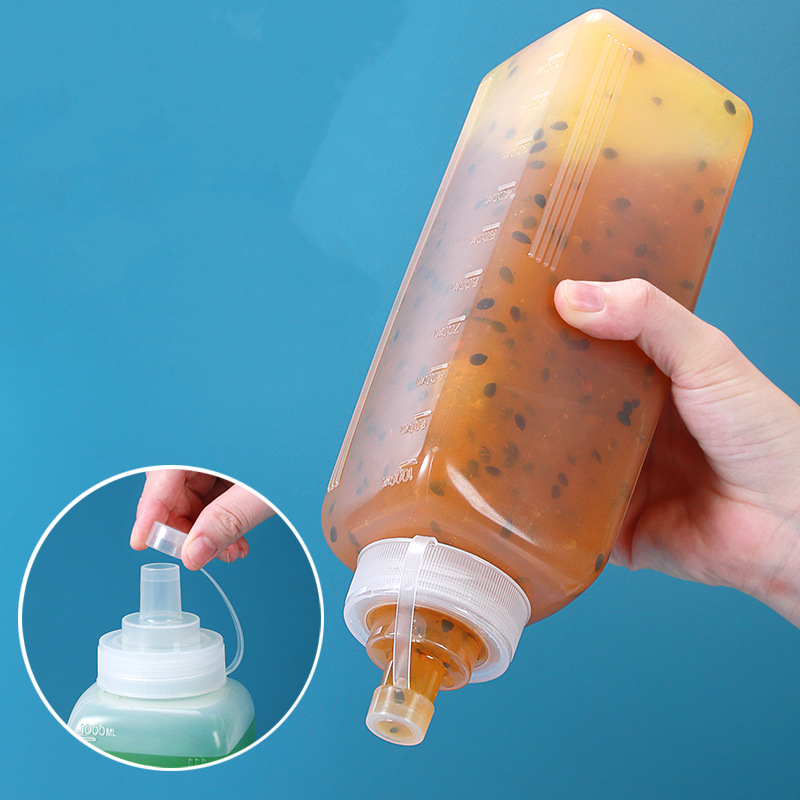 100ml 150ml 500ml 3 Holes Soft Plastic Bottle PE Round Sauce Bottle Squeeze with Cap for Ketchup Mustard Honey hair oil