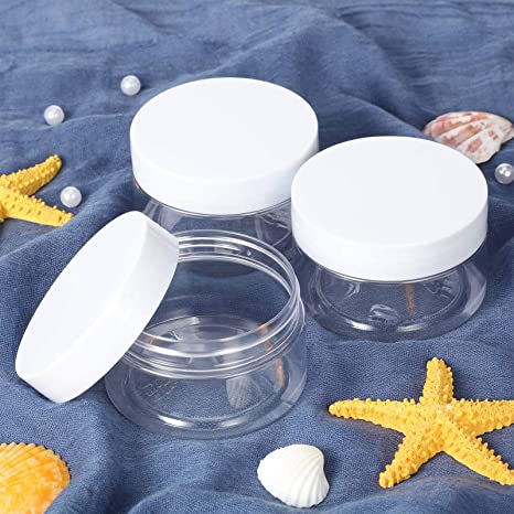 Body Scrub Plastic Jar 200ml Cosmetic Jar with White Plastic Lid for Personal Care Cosmetic Packaging Body Butter Container