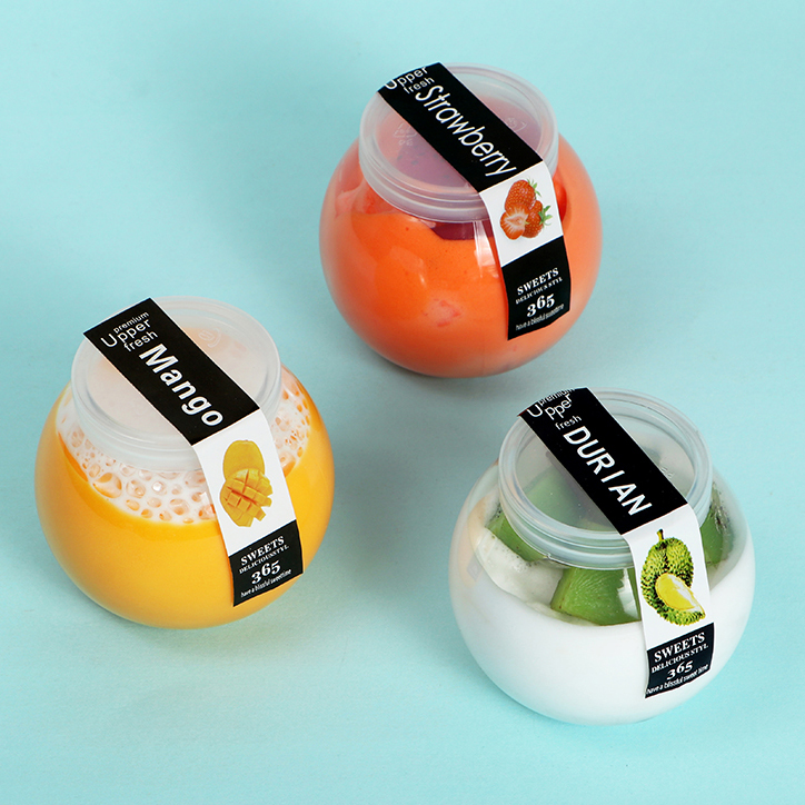 160ml/210ml Empty Round Spherical Ball Containers Yogurt Mousse Jam Plastic Jar with Lids Milk Pudding Bottle Jelly Planet Cups