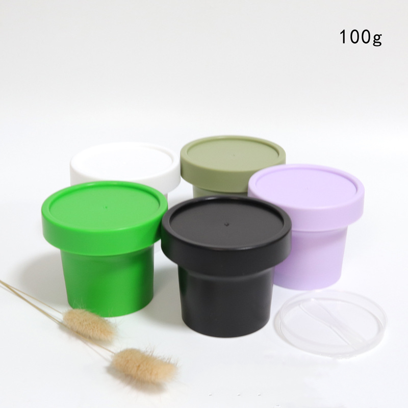 100g PP plastic jars frosted Color 100ml mesh ice cream yogurt dessert pudding food jar body butter scrub body milk cosmetic jar