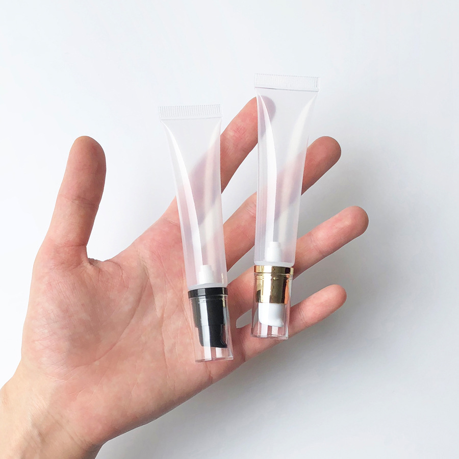 10g 15g 20g Airless Pump Tube Cosmetics Lotion Lip Balm Eye Serum Liquid Foundation Tube Bottle with Massage Head 10ml 15ml