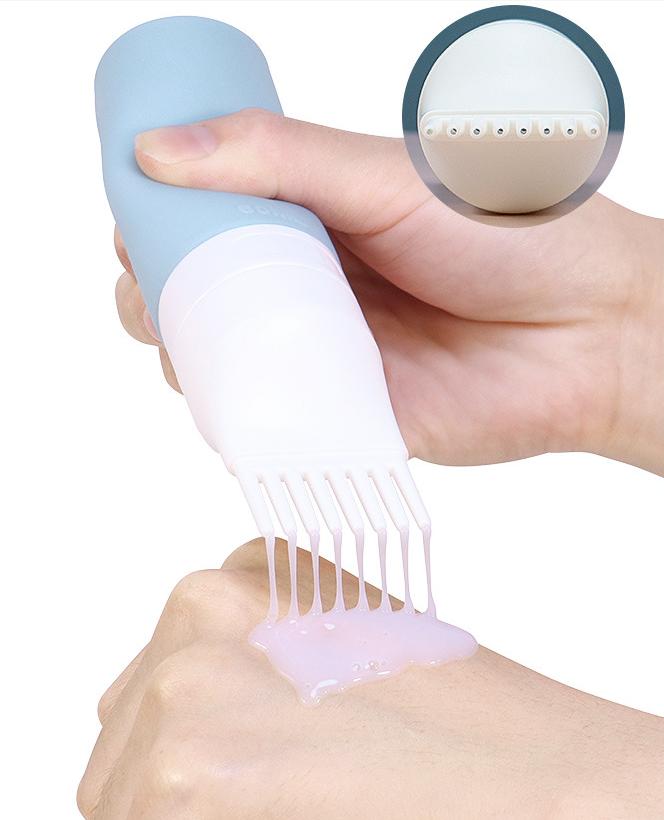 Food grade silicone hair color dye brush bottle 38ml 60ml 80ml travel Shampoo spa essential oil cream lotion bottle dispenser
