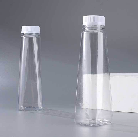 Wholesale custom logo Empty  Cone Shape PET Plastic Juice Bottle beverage container with tamper evident cap