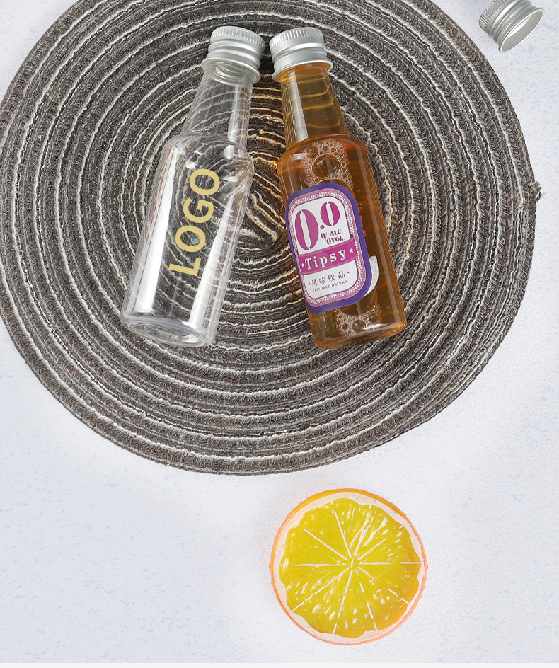 Custom Mini Liquor Bottles 50ml Empty Plastic Alcohol Shot Bottles Bulk Whisky Packaging 50ml plastic beverage bottle