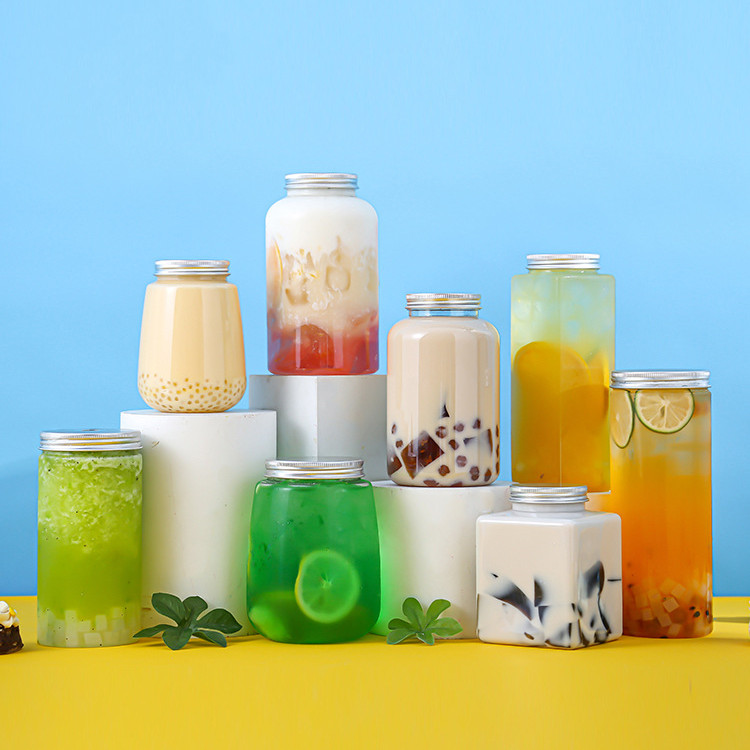 Food safe drinking limonade lemonade bottles smoothies ice coffee bottles round 500ml 16oz 8oz 12 ounce bpa free plastic bottles