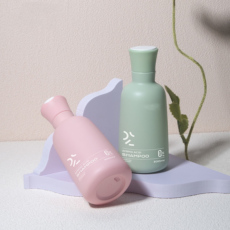 Luxury Empty PET Unique Frosted Pink Lash Shampoo and Conditioner Bottles 250ml 300ml Plastic Cosmetic Bottle with Disc Top Cap