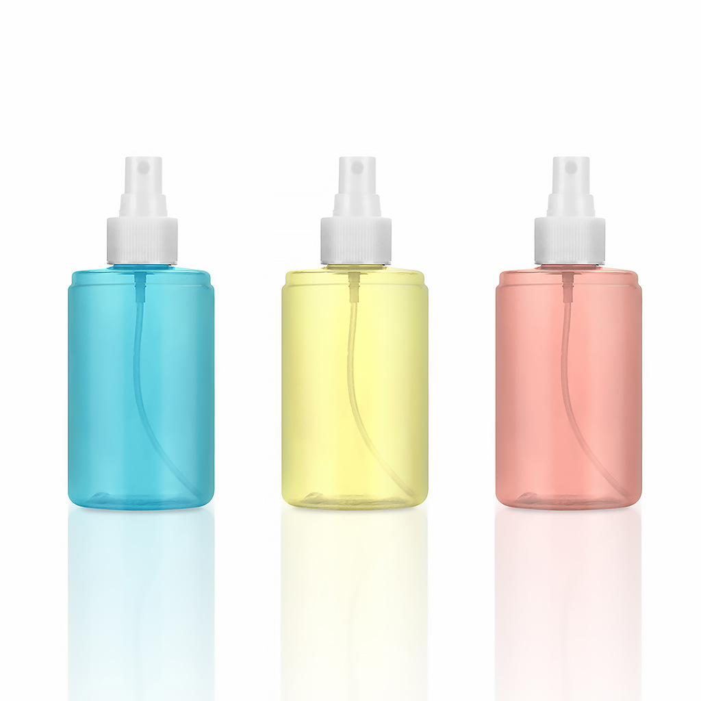Luxury Pink Yellow Blue Clear Black Spray Bottle 200ml With Full Cover Cap Body Hair Mist Perfume Fragrance Mouth Clothes Spray