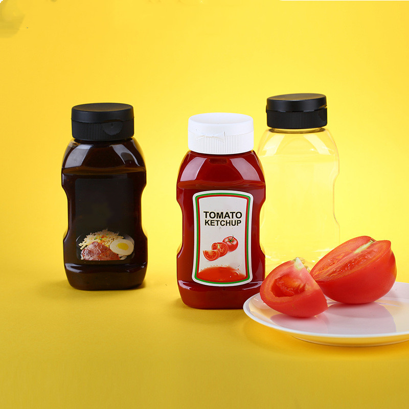 330g 360g 500g 8 ounce salad dressing jars containers for salad dressing with spout pet plastic bottles for jam/ketchup/sauces