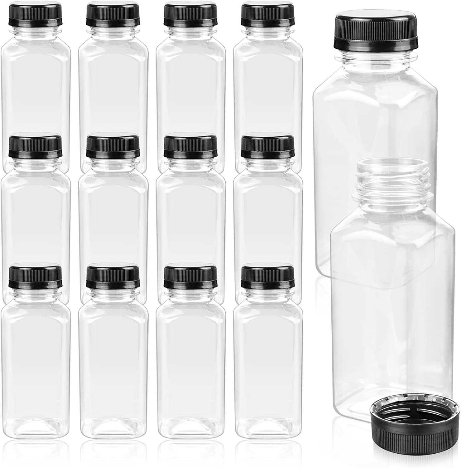 Custom 250ml 350ml 400ml 500ml Smoothies Bottles Beverage drinks bottle 4 Oz 8 oz 16oz PET Plastic Juice Bottles with label logo