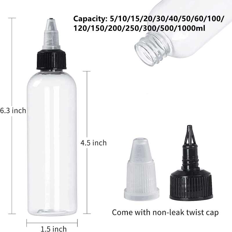 Mini Sauce Bottle 2oz 5 oz Hot Sauce Bottles Squeeze Dropper 150ml 250ml 300ml 350ml 500ml Sriracha Sauce Bottle with Twist Caps