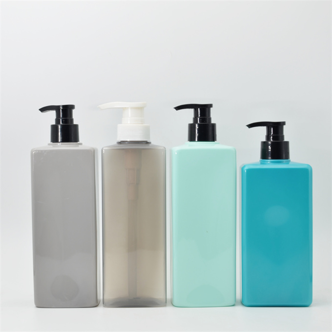 Custom matt frosted Flat Square Shampoo Shower Gel Bottle Empty 200ml 300ml Luxury Black Lotion Bottle