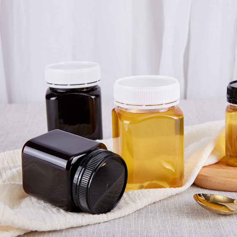 180ml square honey jars 250g with tamper proof lid bee honey pot jar 500g 1kg honey bottle squeeze with silicone valve cap 360ml