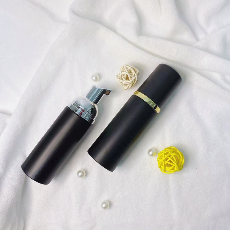 30ml 60ml 100ml Foaming Cleanser White Matte Black Luxury Foam Pump Bottle With Aluminum pump