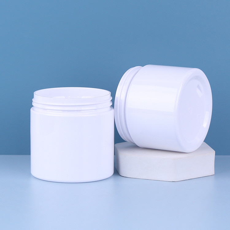 6oz Empty PET White Plastic Cosmetic Jars Facial Cream Containers with White Lids 50ml 80ml 100ml 120ml 150ml 200ml 250ml