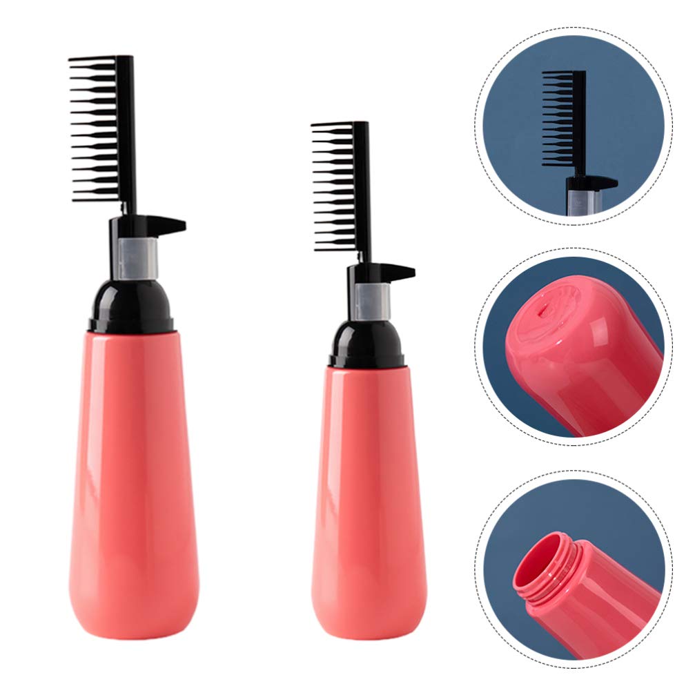 Hair Coloring Brush Tooth Bottle 100ml 120ml 150ml Plastic Salon Comb Applicator Equipment Bottle Barber Tools Accessories