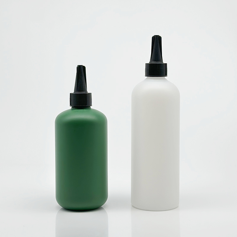 Green White HDPE Squeeze bottle 300ml tip cap oil bottle gel glue pigment liquid empty bottle Plastic packaging with spout cap