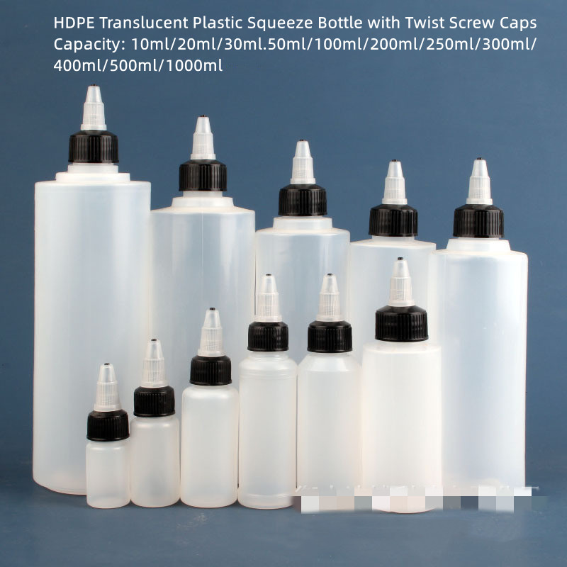 Empty HDPE Translucent Plastic Glue Lubricant Oil Bottle with Nozzle 120ml Pet Ear Drops Bottle Eye Dropper Squeeze Container