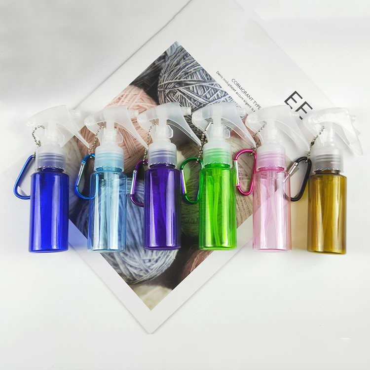 fine mist trigger water spray Portable 60ml PET Plastic Trigger Spray Bottle With Hook Travel Water Sprayer Pink Clear Bottles
