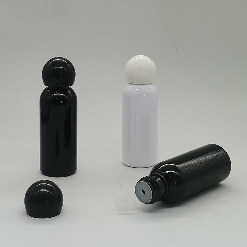 Cosmetic Trial Essence Fragrance Toner Serum lotion 1oz 30ml shampoo Bottle with ball shape cap 50ml Scalp Hair Oil Bottles