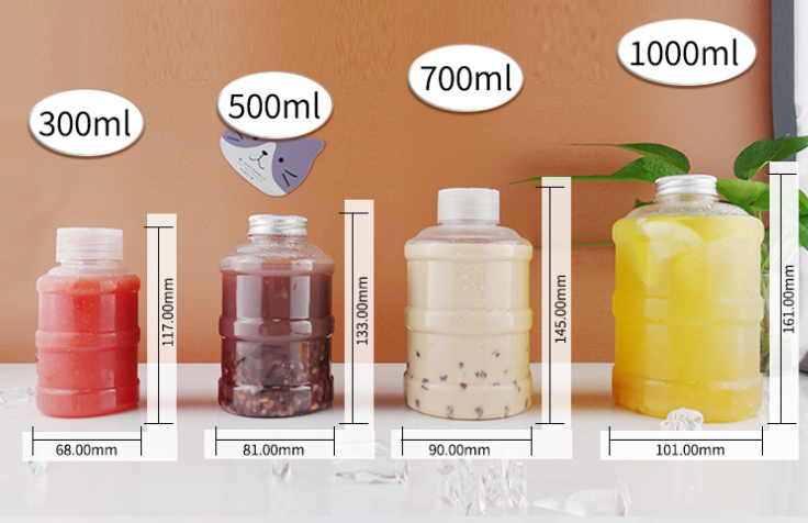 Disposable take out 10oz 17oz 24oz 34oz Plastic PET Beverage Bottle Juice Yoghurt Bottle  Beverage Containers