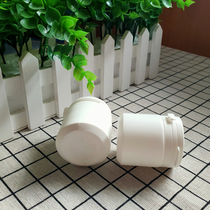 Empty white hdpe Chewing gum packaging container jar vitamin plastic bottle with pull ring cap