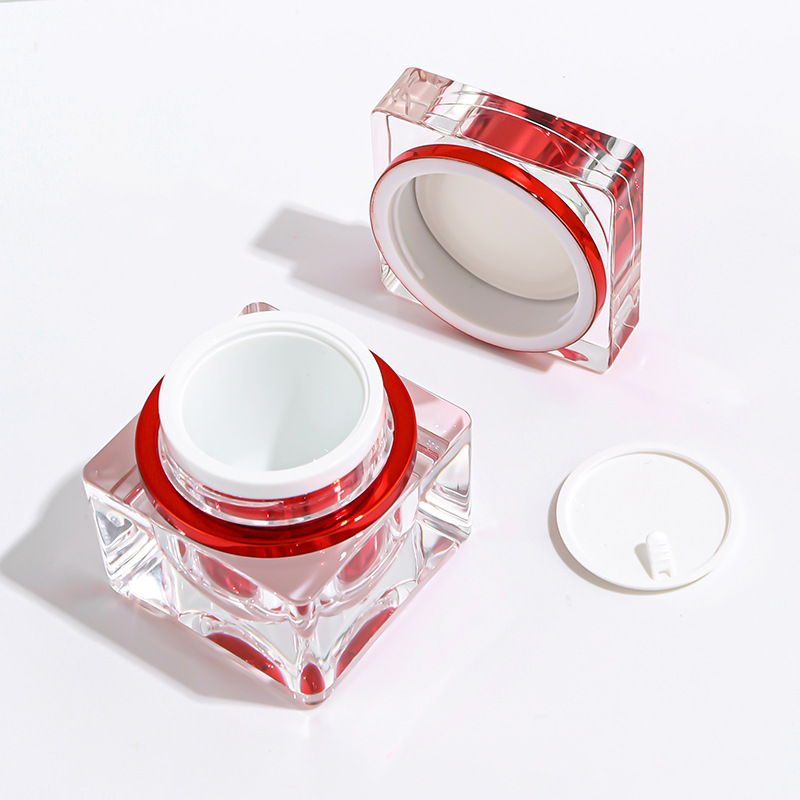 High-end Acrylic Airless Lotion Set Bottles 30ml 50ml Transparent Plastic Face Serum Essence Bottle Cosmetic Packaging Jars Set