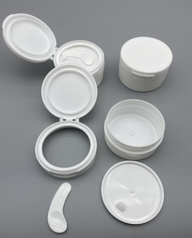 30g 50g 100g Wide Mouth Clamshell PP Powder Jar Cosmetic Jar With lid Spoon for Face Masque Hair Cream Body Scrubs Cleanser Mud