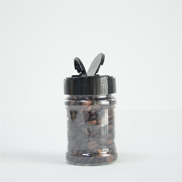 Wholesale Round Square Spice Containers100Ml 200Ml Black Spices Shake Lid Plastic Seasoning Spice Jar