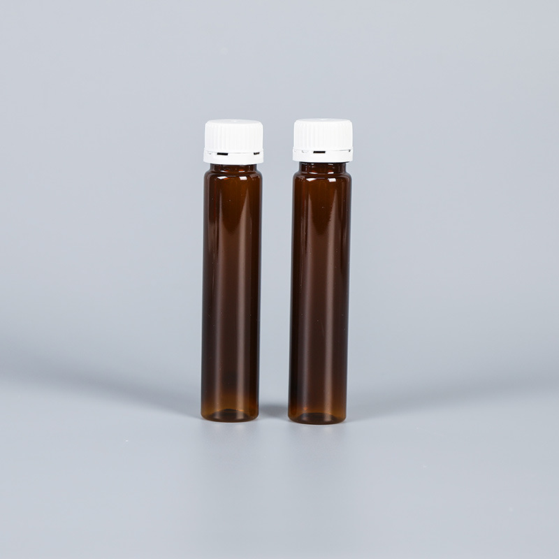 20ml 25ml 30ml PET Plastic Bottle for Collagen Oral Liquid Drink Tube Empty with Security Caps Custom Pink Brown Colors Logo