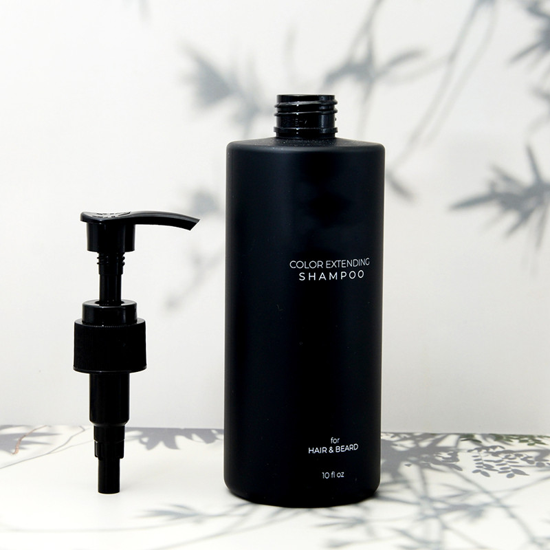 300ml Lotion Bottle Cylinder Round Matte Black Lash Shampoo Bottle Pump Flat Shoulder Matte Black Serum Bottles for Men Beard