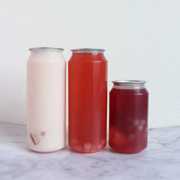 Wholesale 250ml 330ml 500ml PP Plastic PET Empty Round Bubble Boba Milk Tea Juice Coffee Beverage Bottles Cups Hot Fill Pop Cans