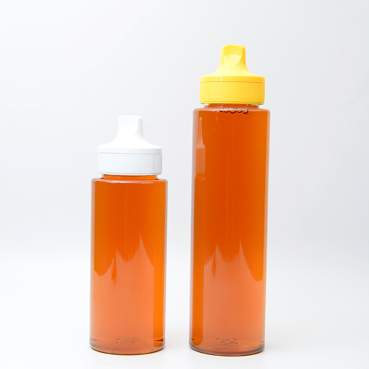 Luxury 250ml 360ml 500ml Round Syrup Dispenser Bottles with Seal Flip Top Caps Bee Plastic Honey Jar Squeeze Packaging Container