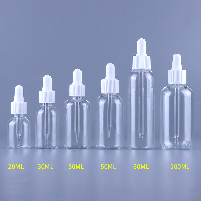 30ml 50ml 80ml 100ml 4oz Skincare eye serum Rubber dropper bottle matte cosmetic packaging essential oil plastic dropper bottle