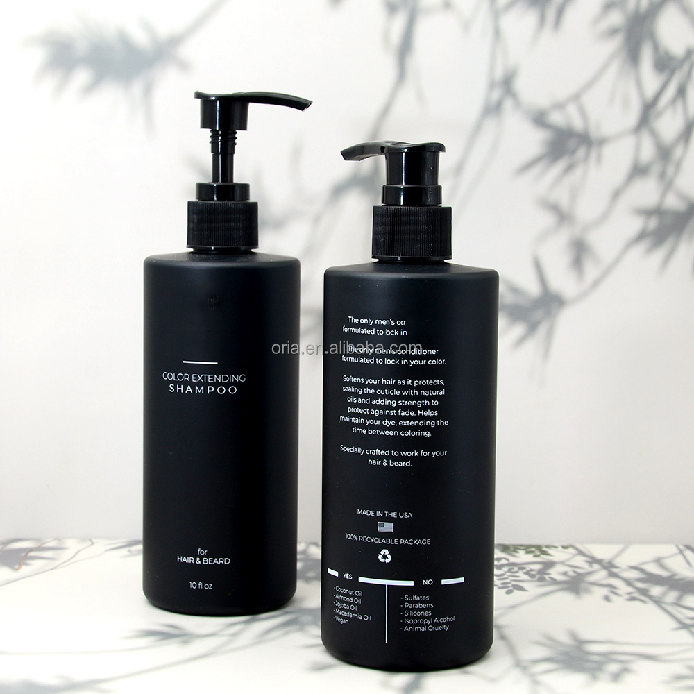 150ml 300ml 500ml Matte Black HDPE Square Empty Men Lush Shampoo and Conditioner Bottle Cosmetic Packaging Container Dispenser