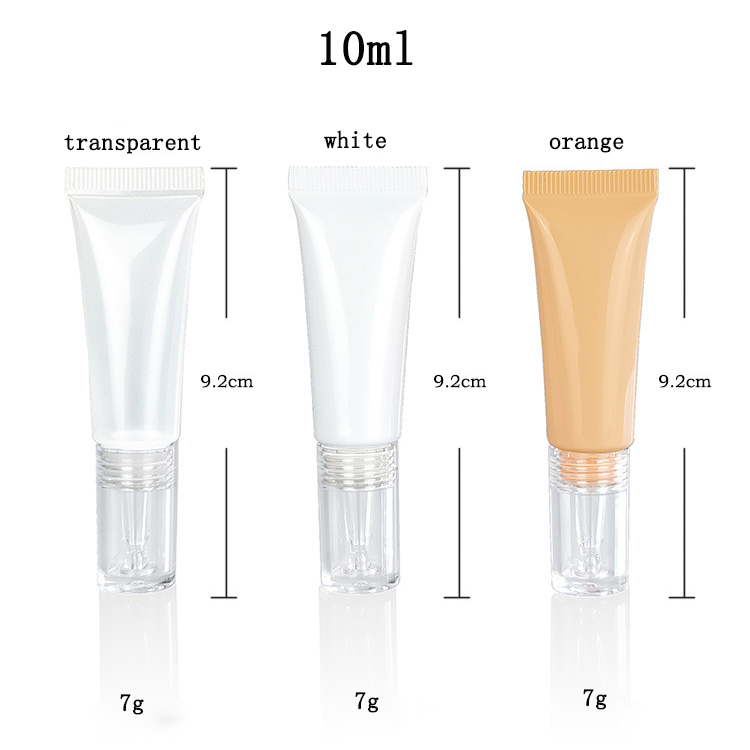 10 ml 15 ml 20 ml Plastic Cosmetic Soft Squeeze Tube acrylic water drop plastic tube eye cream hose With Soft Silicone Head