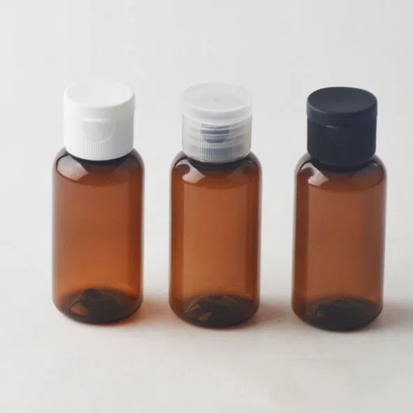 Amber Plastic Lotion Bottle Flip Top Cap Bottle Hotel Travel Size Mini Shower Gel Body Wash Toner PET Bottle 40ml 15ml 20ml 30ml