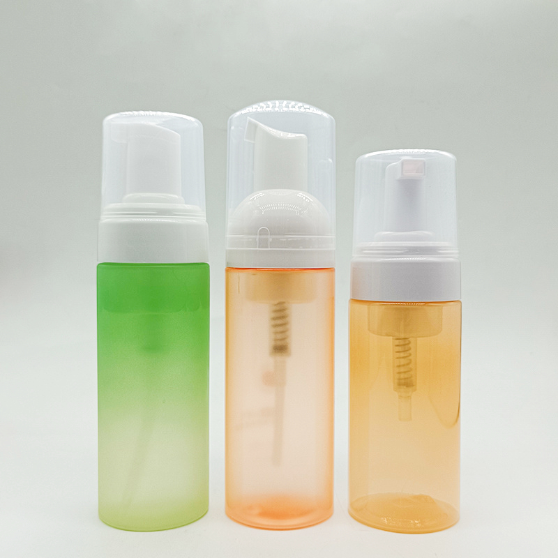 Gradient Color 30ml 120ml 150ml PET Plastic Lash Foam Pump Bottle Frosted With Silicone Brush 250ml foaming hand soap bottle