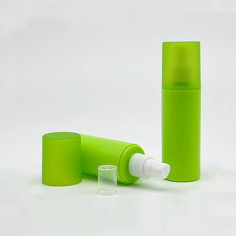 100ml Green Frosted Full cover HDPE spray bottle Detergent Potion Liquid spray bottle Cosmetics perfume plastic packaging