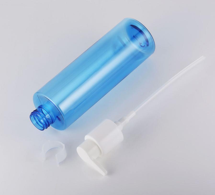 PET Plastic Lotion Pump Dispenser Bottle 200ml 250ml 300ml 350ml Body Wash Shampoo Bottle Flat Shoulder Slim Bottles
