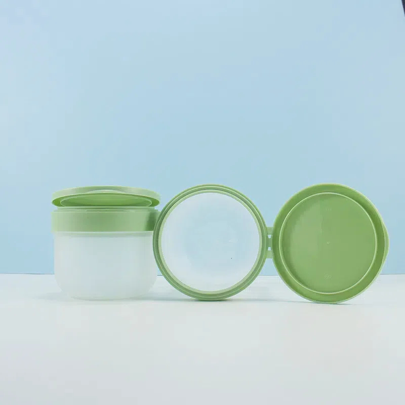 300g 400g PP Cosmetic Jars With lids Spoon for Face Masque Hair Cream Body Scrubs Cleanser Mud Clamshell Plastic Jars With Lids