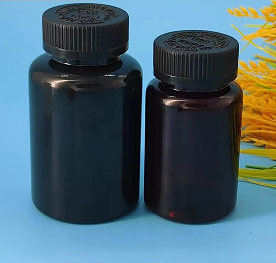 50ml 60ml 80ml 100ml 120ml 150ml 175ml 200ml Black PET Medicine Pill Packer Bottles with Anti-theft Cover