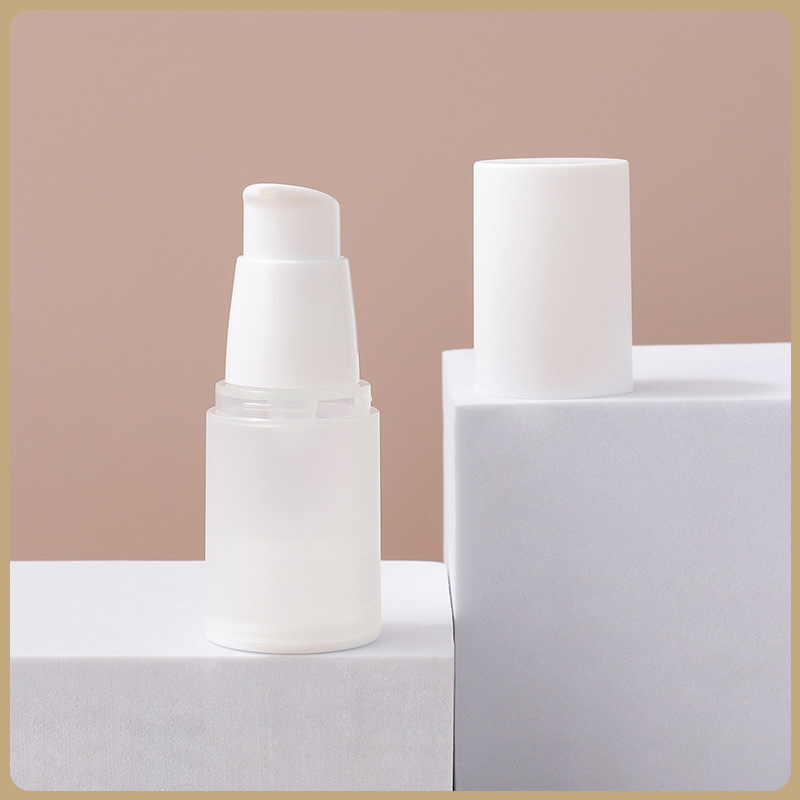 15-100ml white Portable Frosted Lotion Bottle PP Pump Airless Foundation Bottle matte pp spray pump empty bottle with white caps