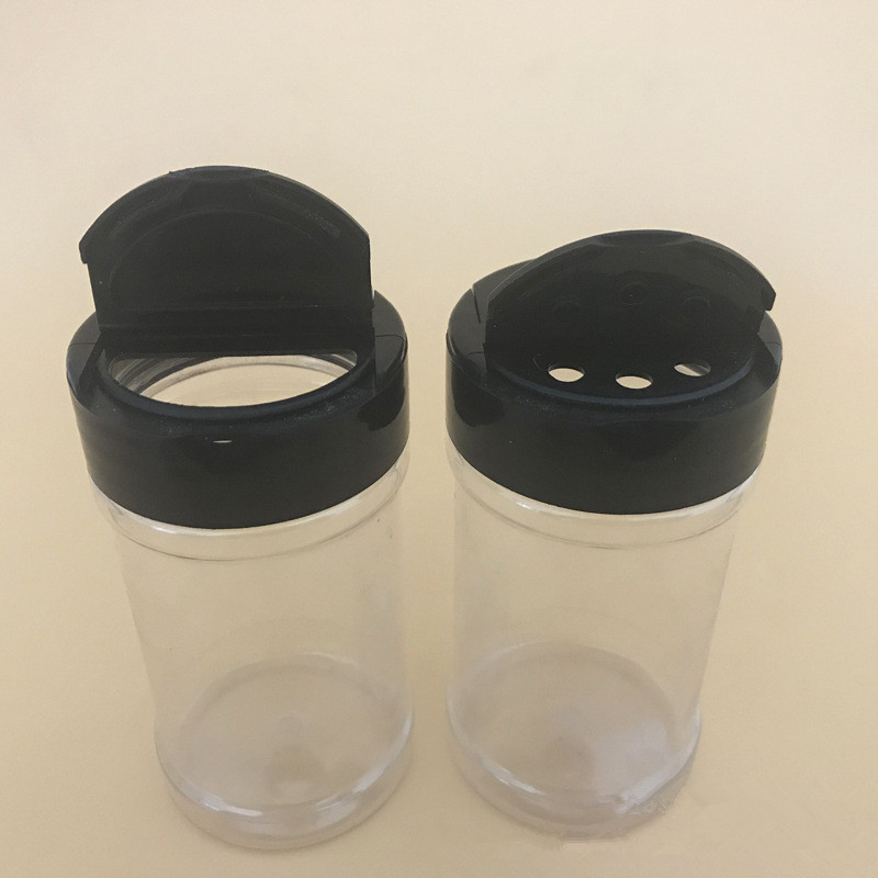 Plastic salt and pepper shaker with dual flip top lid 80ml 100ml 120ml 250ml 360ml 450ml 500ml Condiment Spice jars Container