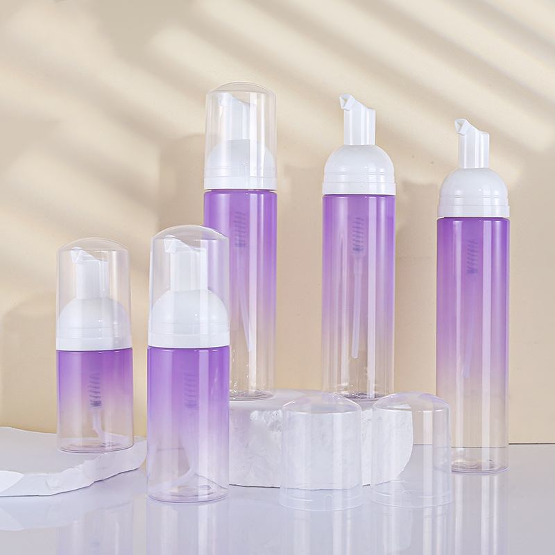 Purple Pink Green Lash Shampoo Bottles 50ml 100ml 120ml 150ml 300ml 500ml Mousse Cleanser Bottle Foam Pump Bottle With Brush