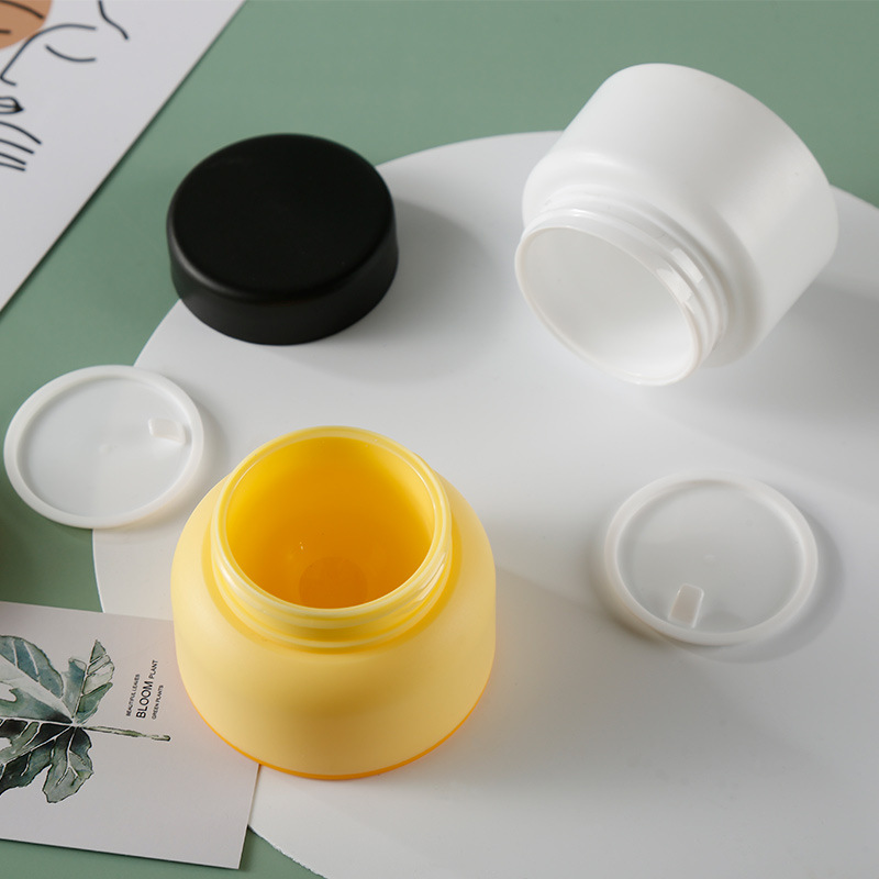 Luxury Green Blue Pink Plastic 30g 50g 100g Face Cream Lotion Jars Round Matte Clear Cosmetic PP Cream Jar Package