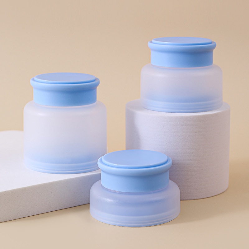 30g 50g 100g PP Double Wall Refillable Baby Lotion Jar Clear Pink Blue Portable Travel Face Cream Jar Plastic Cosmetic Packaging