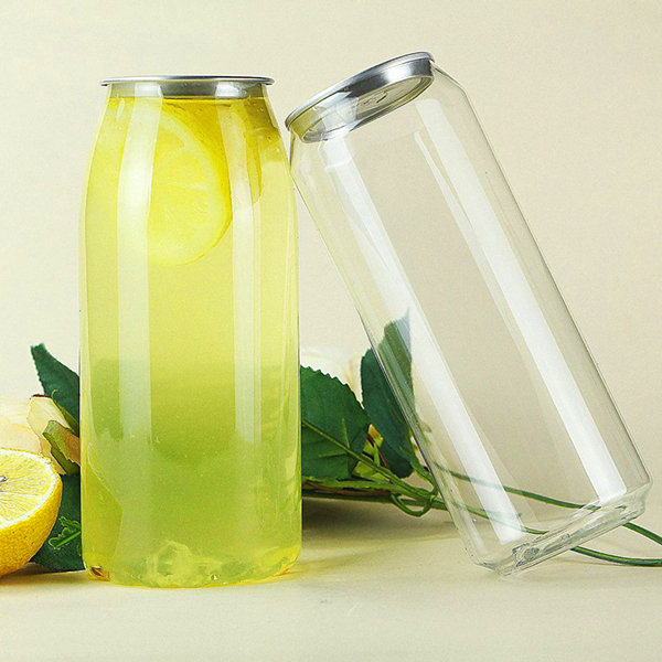 Custom Logo Label Printing 250ml 330ml 500ml Plastic Boba Tea Cans Soda Cans Fruits Juice Cans Bottle With Aluminum Lids