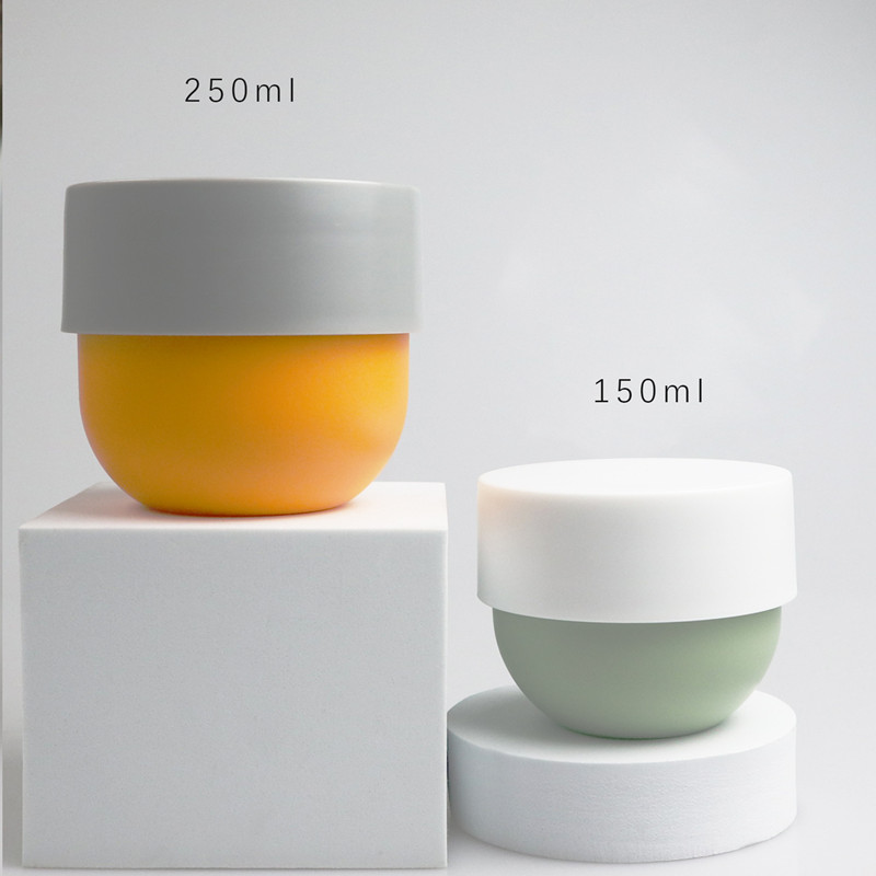 150g Hair Cream Container 250g/8oz Wide Mouth Round Bottom Hair Cream Wax Jar 200g Thick Wall Cosmetic Body Scrub Jar with Lids