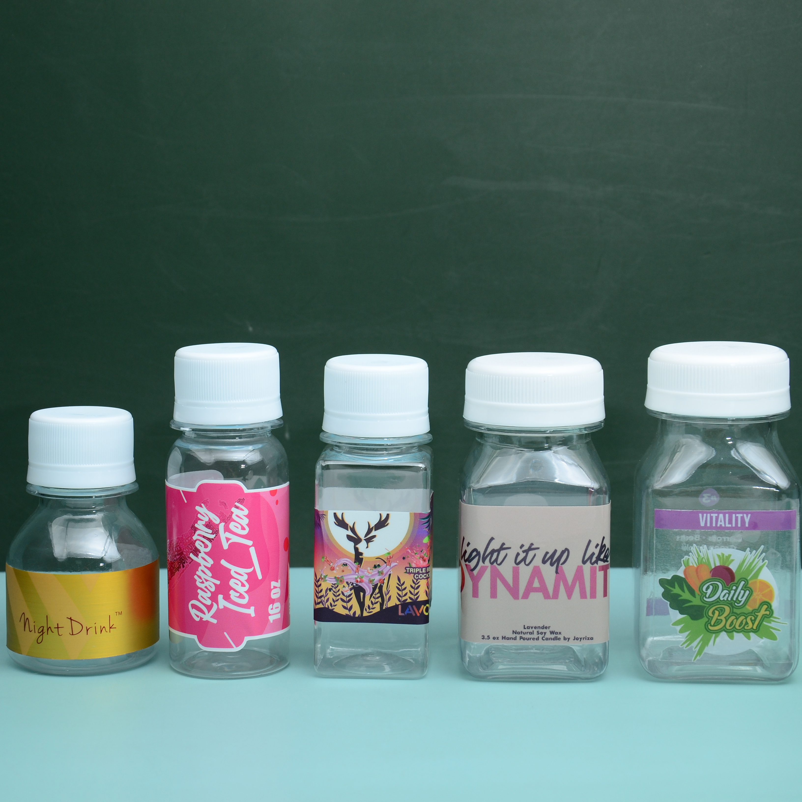 8oz 10oz 16oz Plastic Juice Bottle Custom Clear Empty star Drink Jar PET/PP  Square Round Container for Drink Milk with Cap