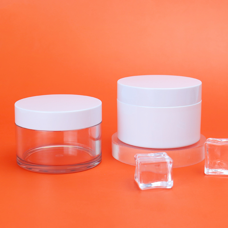 50g 100g 200g plastic pet cosmetic jar thick wall fancy luxury cream serum lotion jar with bamboo gold lid screw cap 150g 250g
